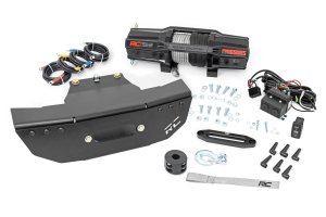 Polaris RZR Turbo S Winch Mount - Rough Country - RS4500S - Black - '21-'22